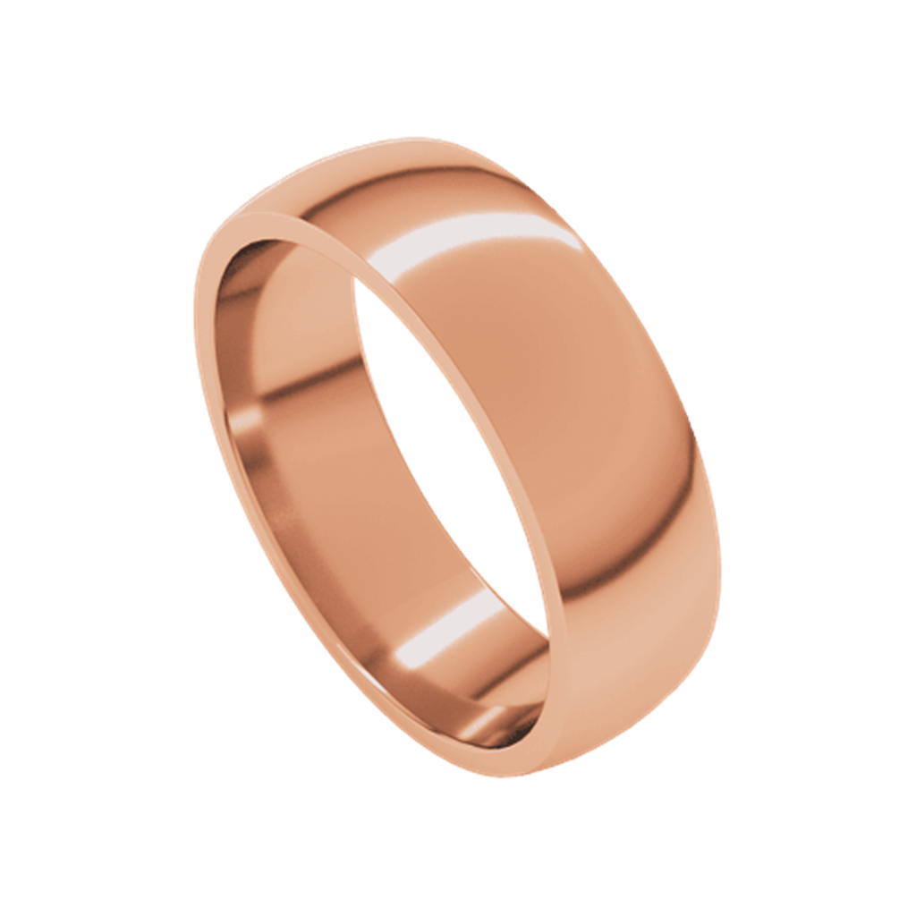 10KT Rose Gold 6mm Comfort Fit Half Round Band – Size 10.5