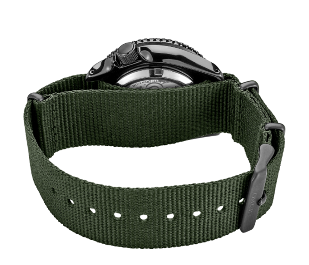 Seiko 5 Sports Stainless Steel Black Index Dial Watch – Ref. SRPD91 - back view