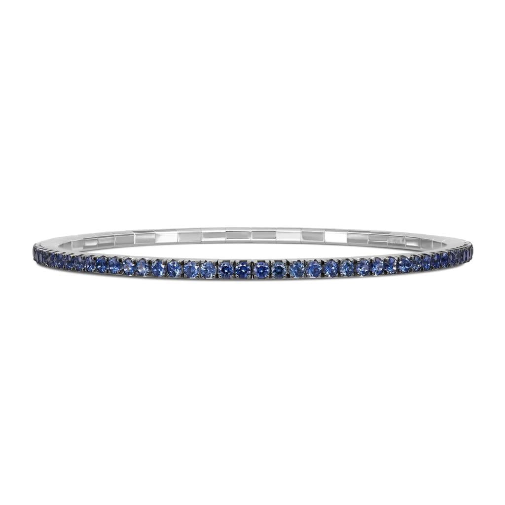 Demeglio 18KT White Gold 2.65ct Blue Sapphire Bracelet