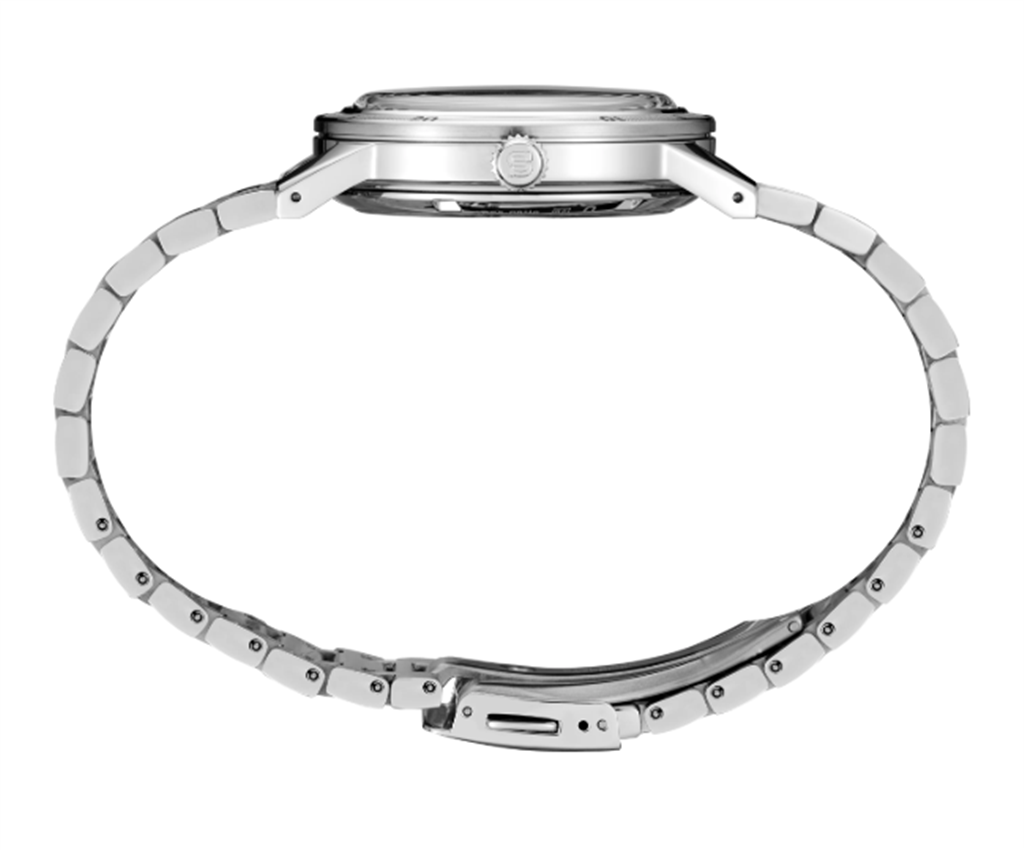 Seiko Presage Style 60s Stainless Steel Mint Green Index Dial Watch - side view