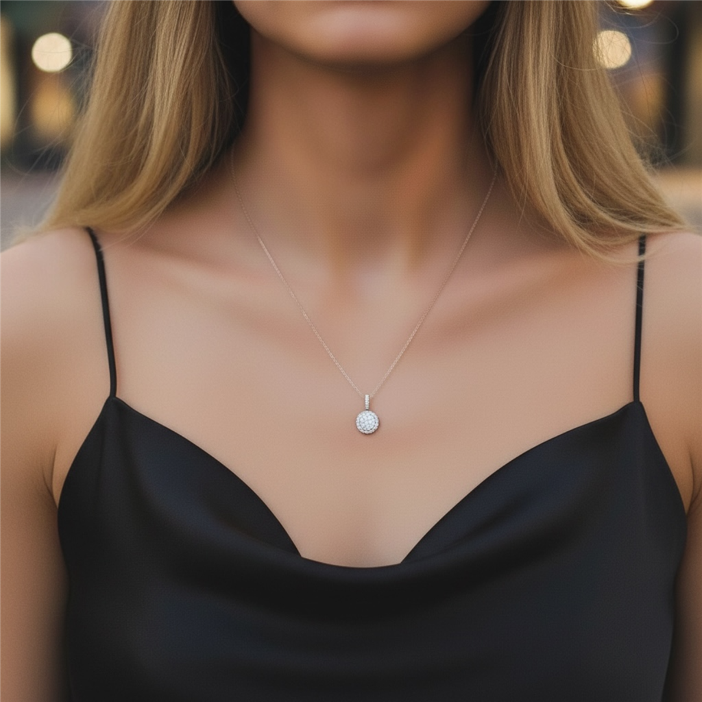 Eternity Diamond Cluster Pendant