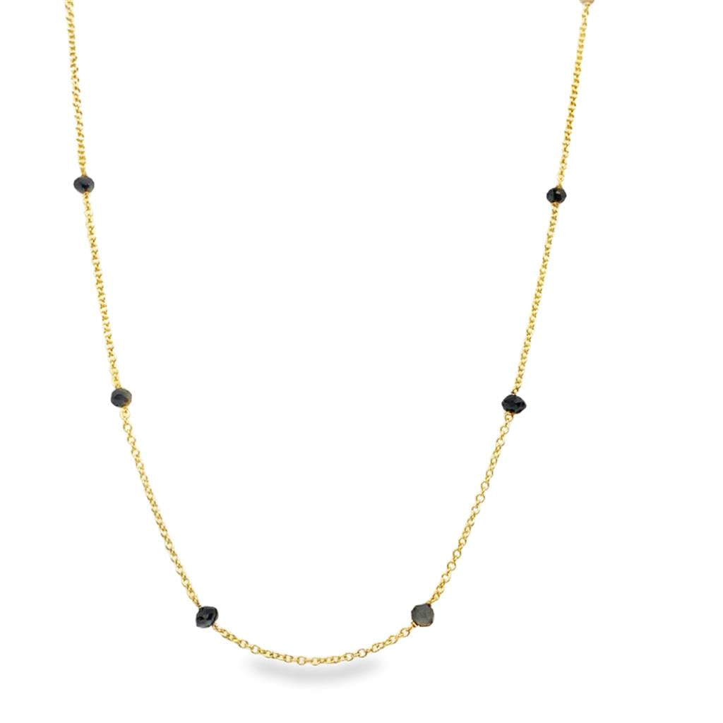14kt Yellow Gold Black Diamonds By The Inch Necklace