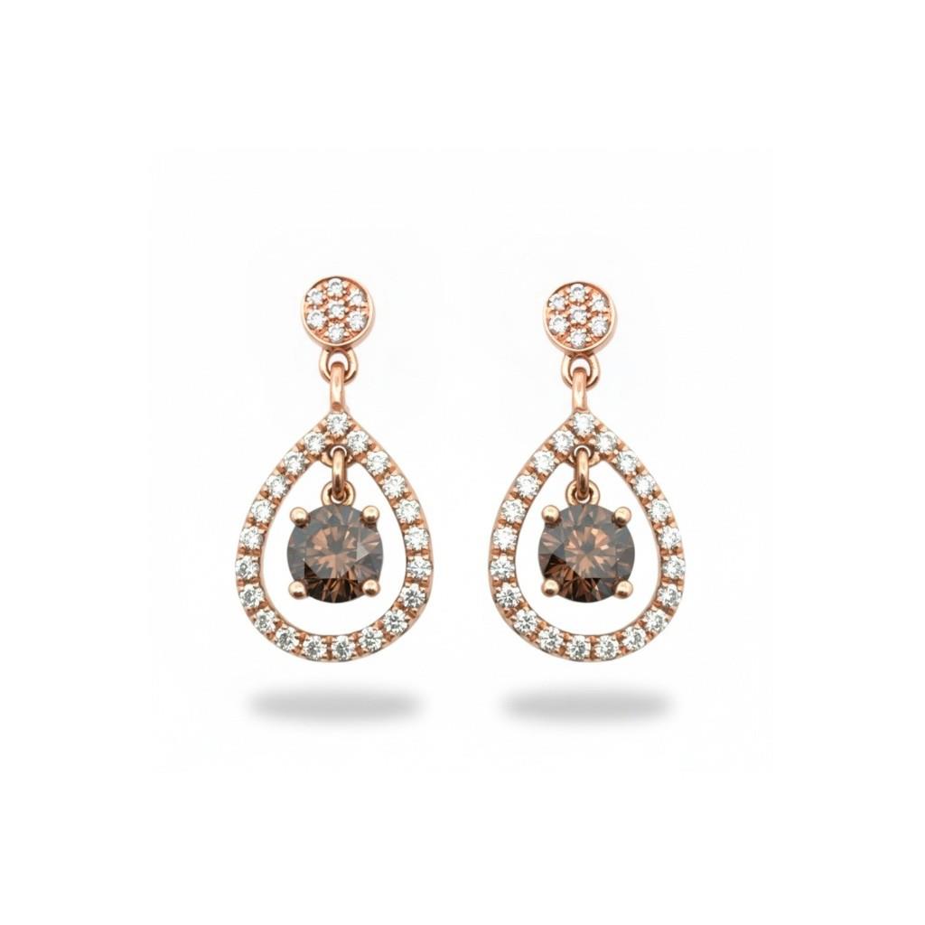 18K Rose Gold LeVian Diamond Drop Earrings
