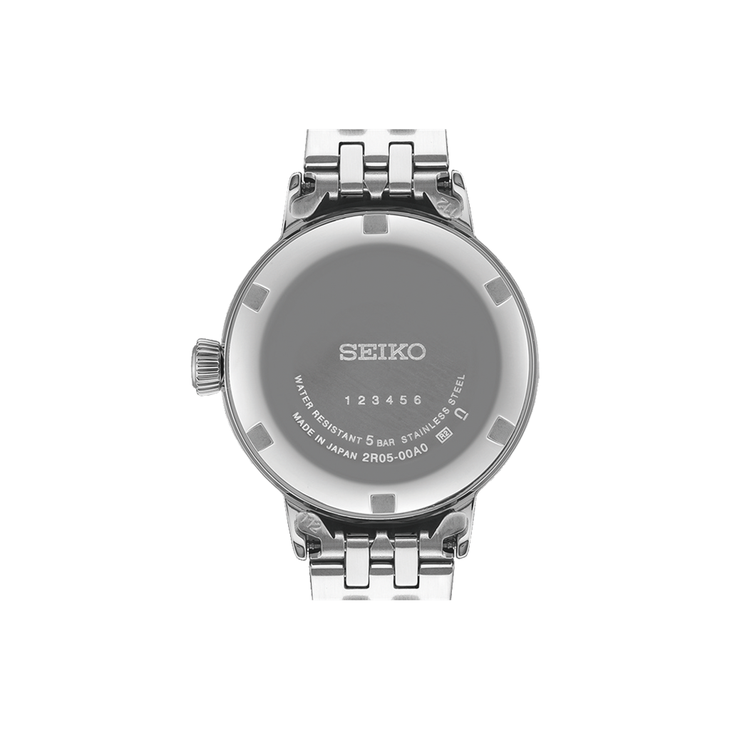 Seiko  Stainless Steel Light Blue Diamond Dial Presage Watch - SRE007