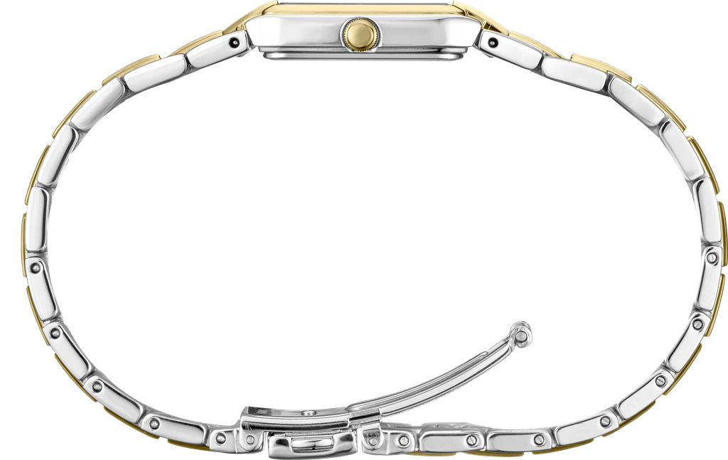 Essentials Two-Tone Stainless Steel White Dial Quartz Watch – Model SWR044