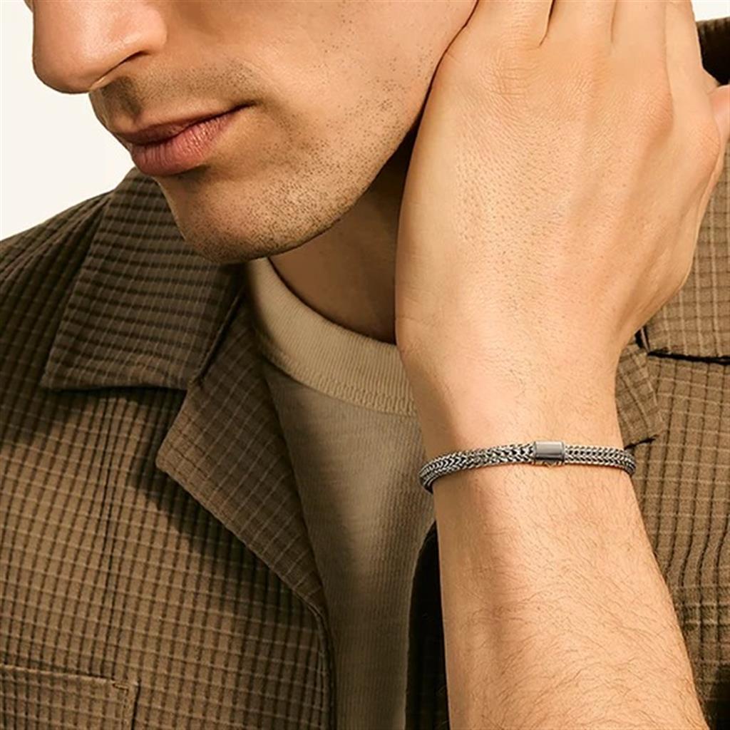 Sterling Silver 6.5mm Small Icon Bracelet  BU990904XUM