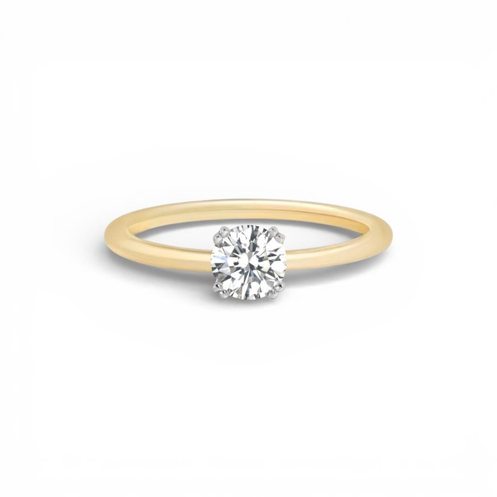 14kt Yellow Gold 4-Prong Solitaire Engagement Ring – 0.50ct Round