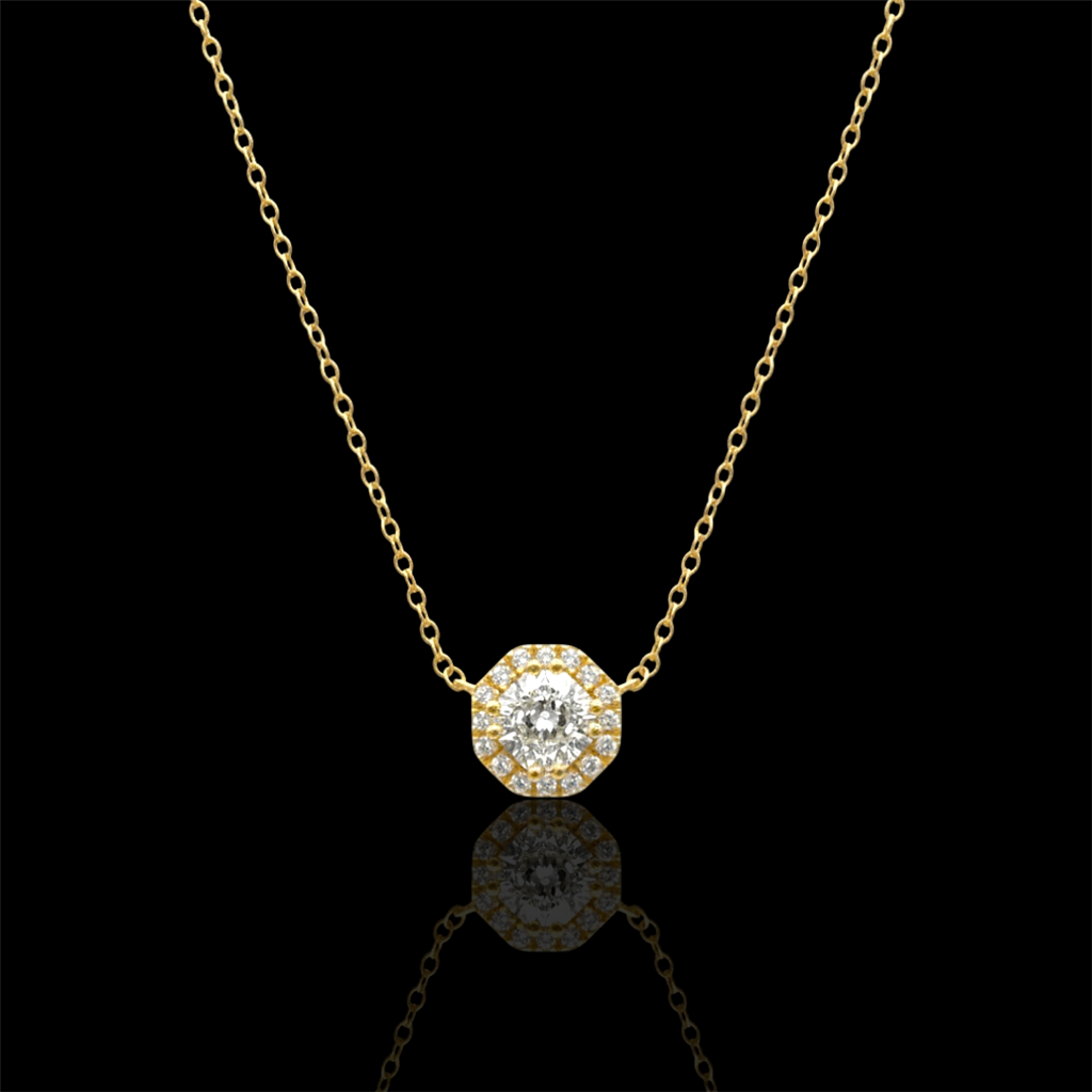 Eternity Geometric Diamond Halo Necklace