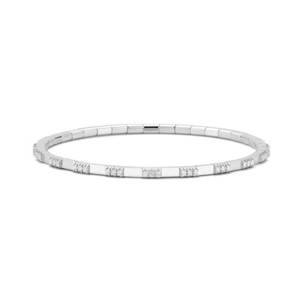 Demeglio 18KT White Gold 0.56ct Diamond Station Bracelet 