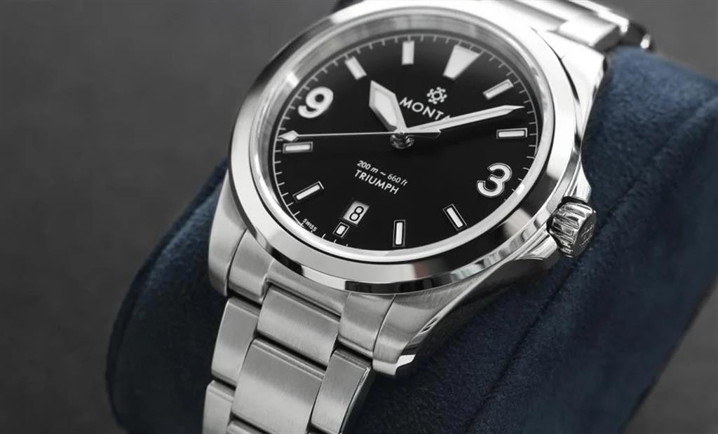 Triumph Time & Date 40mm Black Dial Stainless Steel Automatic Watch