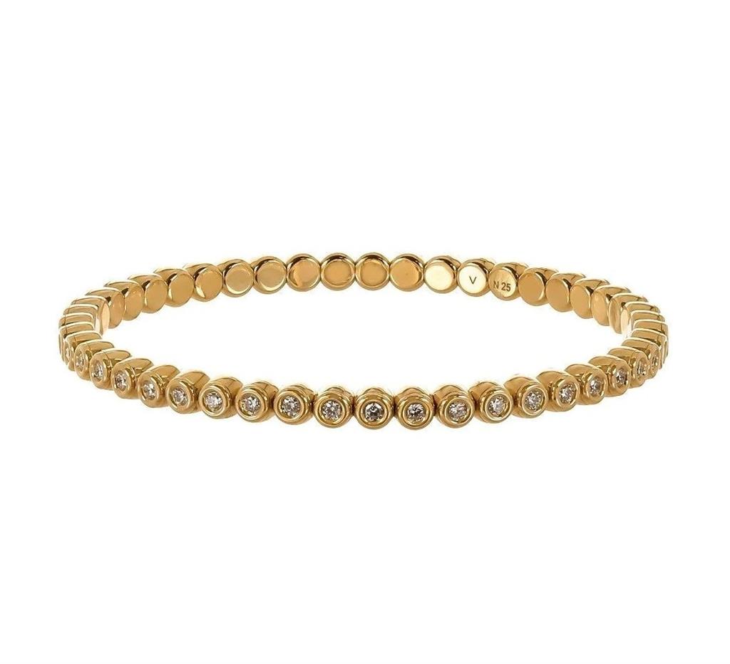 18KT Yellow Gold 2.55ct Diamond Bezel Tennis Bracelet