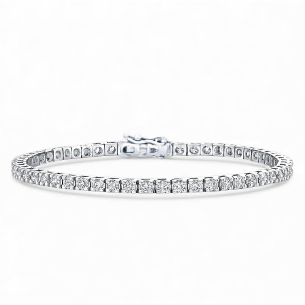 14 Kt White Gold Diamond Tennis Bracelet 