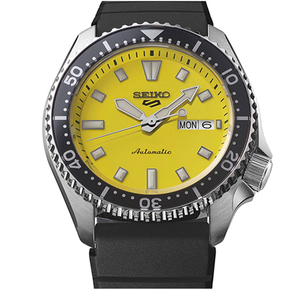 Seiko 5 Sports Stainless Steel Yellow Index Dial SKX Series Watch – Ref. SRPL87