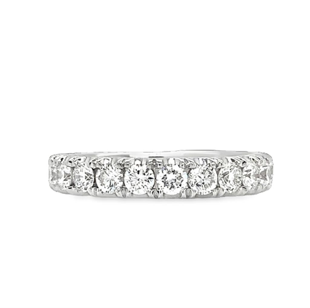 18kt Polished White Gold Diamond Wedding Band – 0.96ct