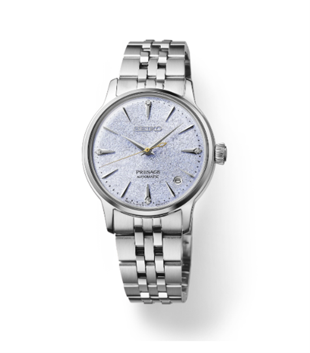 Seiko Presage Stainless Steel Blue Diamond Dial Watch 