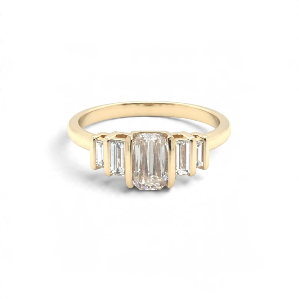 14KT Yellow Gold L’Amour Crisscut 5-Stone Diamond Ring 