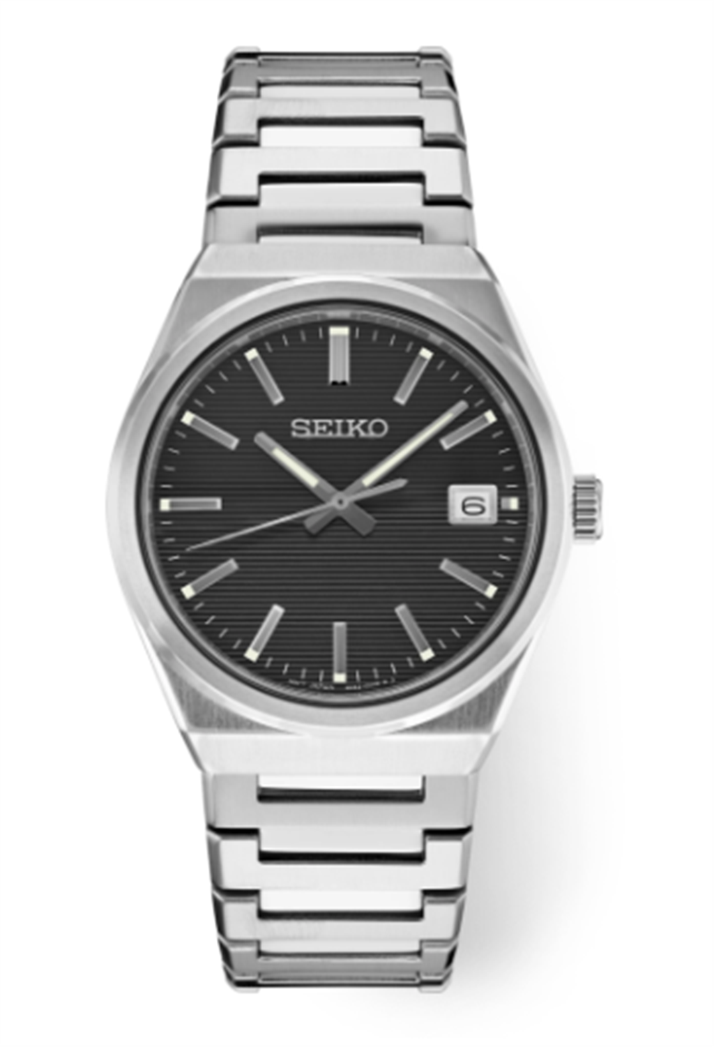 Seiko Essentials Stainless Steel Black Index Dial Watch