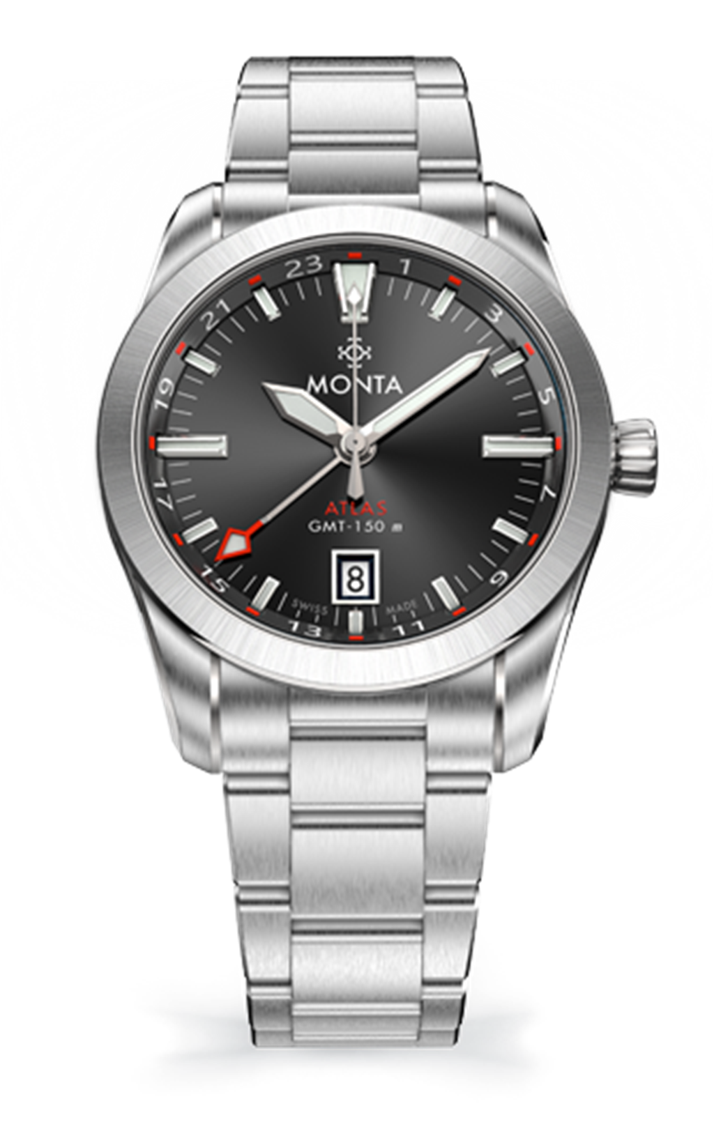 Monta Atlas 24-Hour With Date 168CH00SB Charcoal