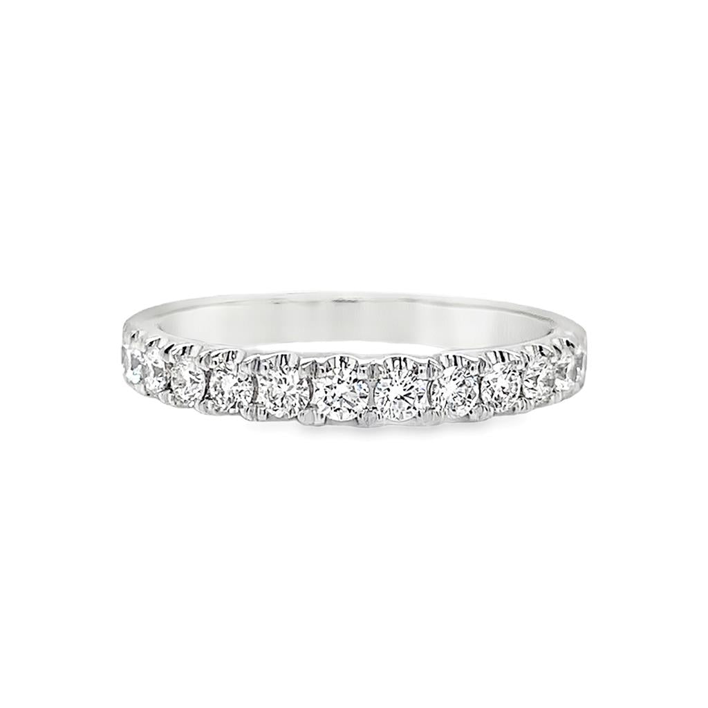 14K White Gold Diamond Wedding Band