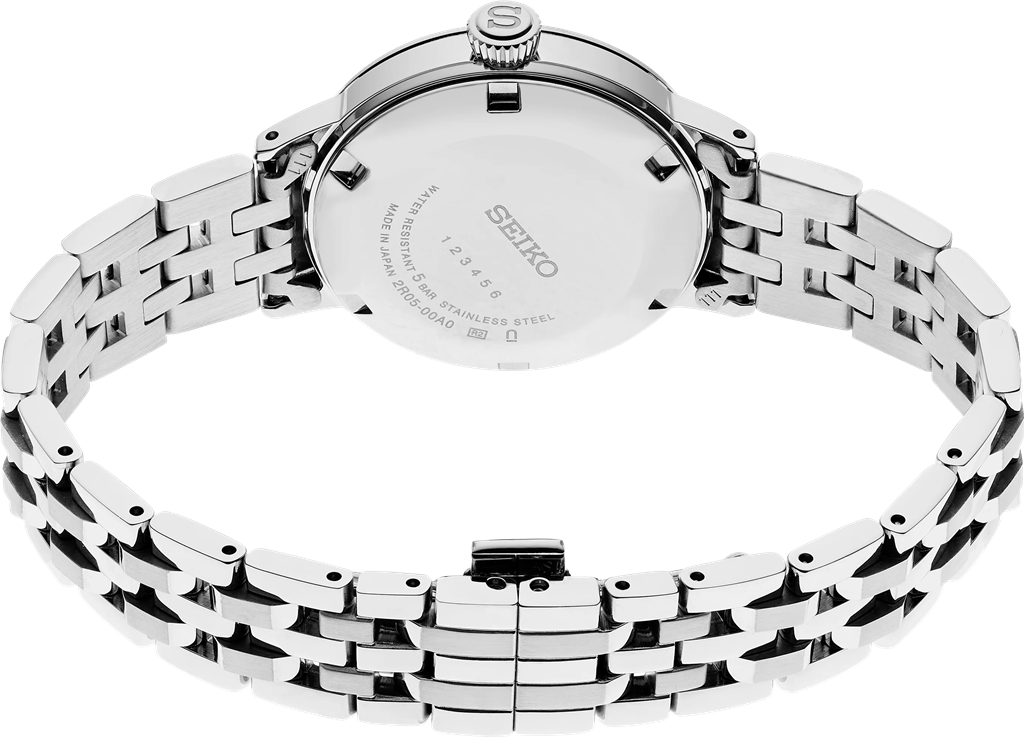 Seiko  Stainless Steel Light Blue Diamond Dial Presage Watch - SRE007