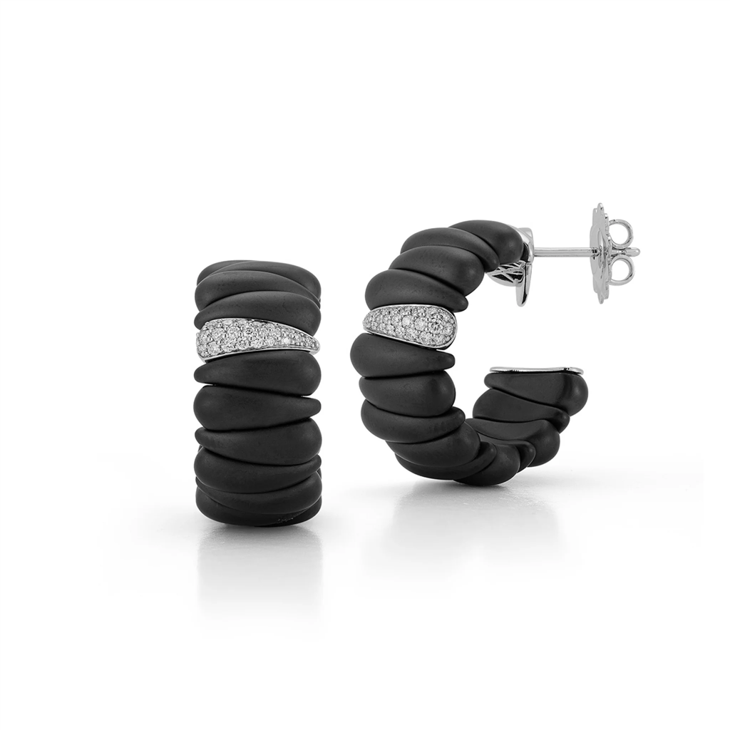 Artiglio Black Ceramic & 18KT White Gold Diamond Fashion Earrings