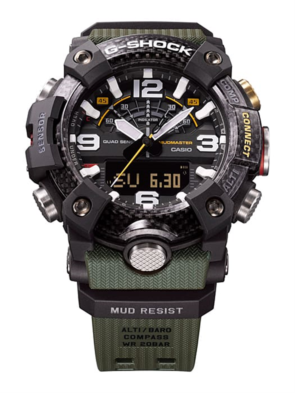Carbon Fiber/Green Resin Mudmaster G-Shock Watch