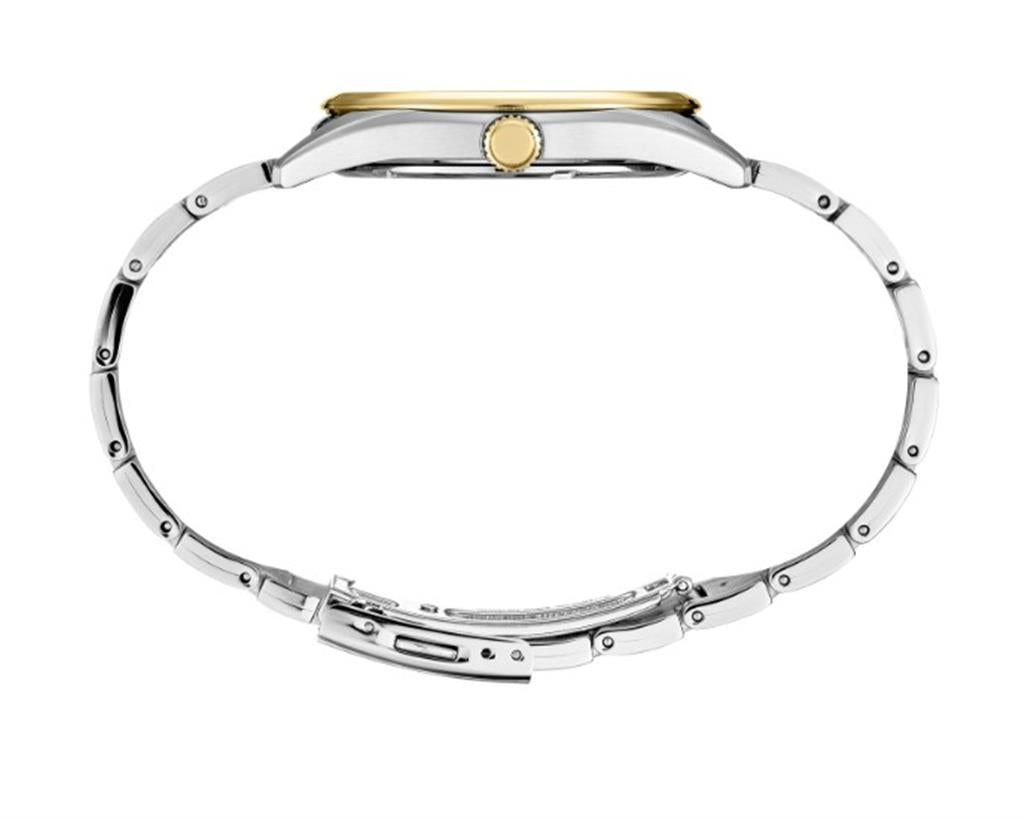 Seiko Essentials Two-Tone Stainless Steel White Dial Watch - side view