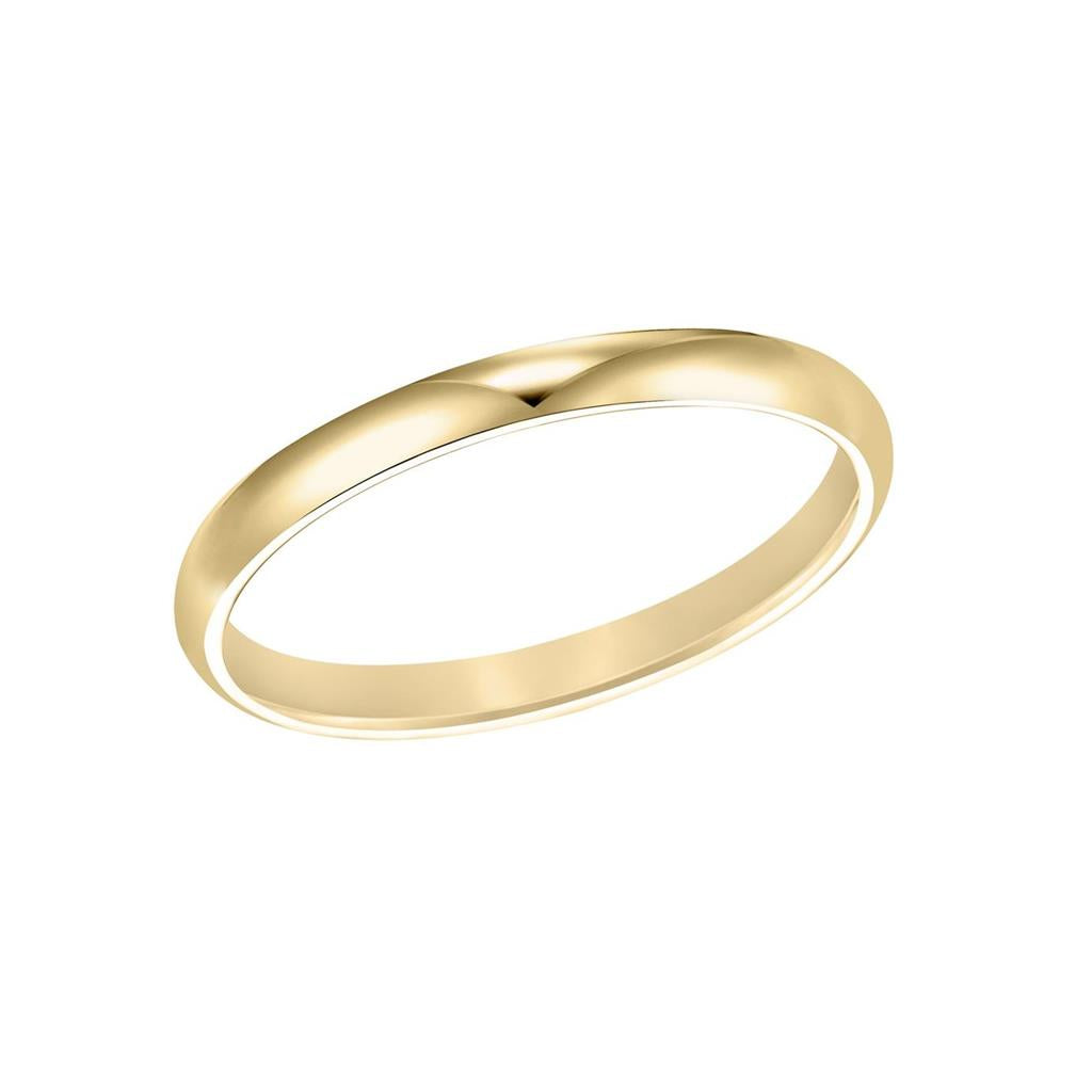 14K Yellow Gold 2mm Comfort Fit Low Dome Wedding Band Size 8