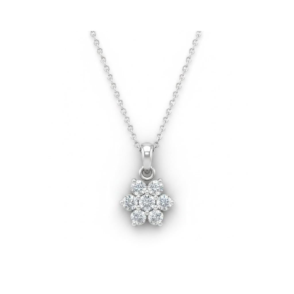 14kt White Gold Diamond Cluster Pendant