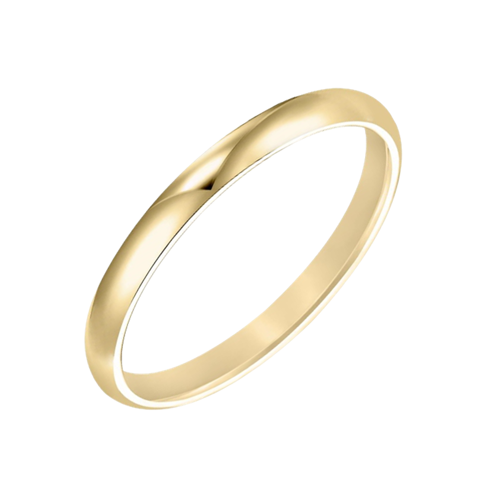 14kt White Gold 2mm Low Dome Comfort Fit Wedding Band