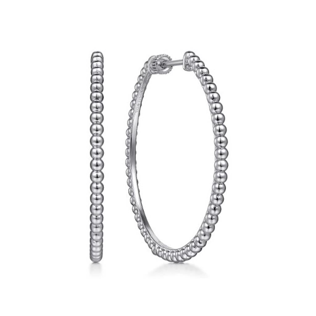 925 Sterling Silver Bujukan 40mm Classic Hoop Earrings