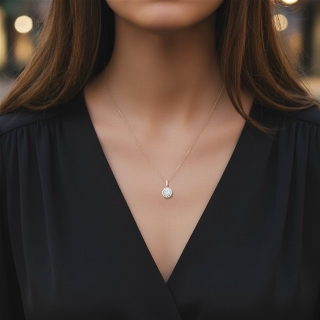 Eternity Diamond Cluster Pendant