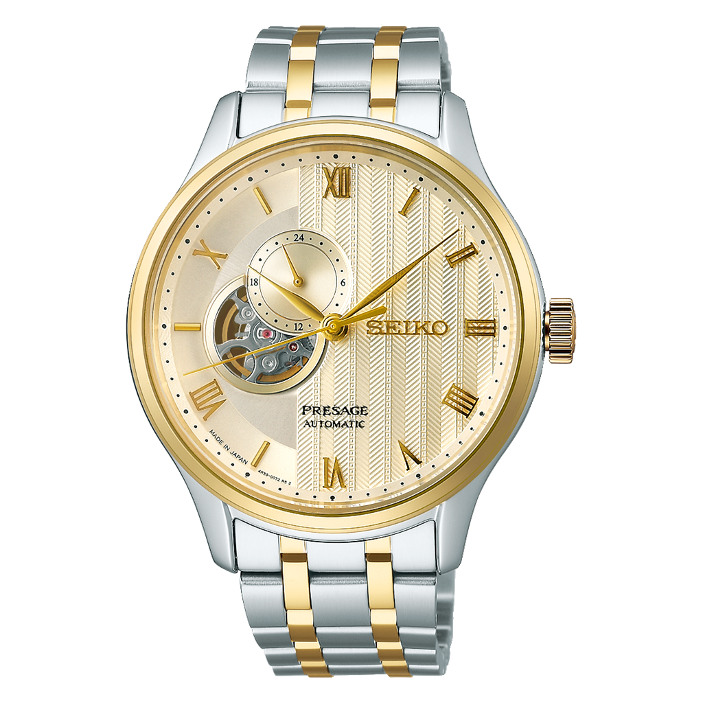 Seiko Presage Stainless Steel Ivory Roman Numeral Dial Watch – Ref. SSA464
