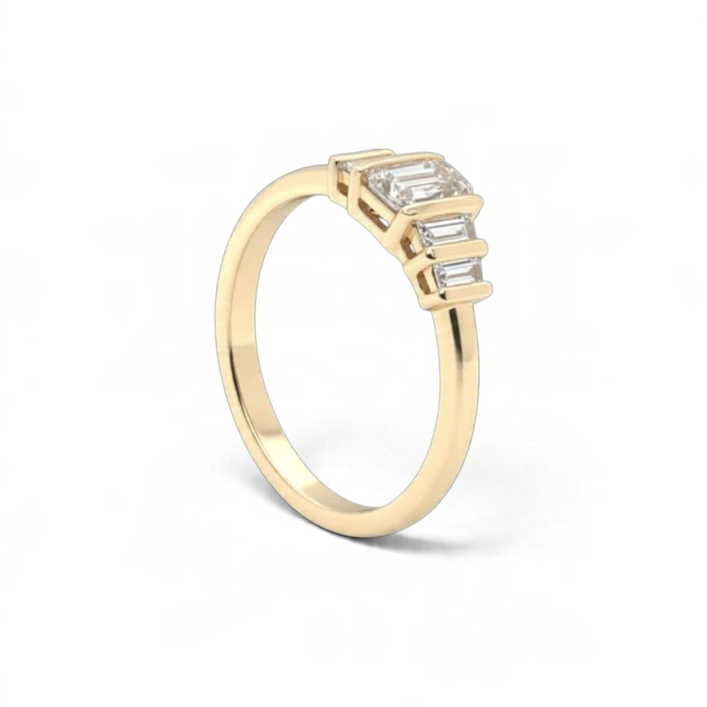 14KT Yellow Gold L’Amour Crisscut 5-Stone Diamond Ring 