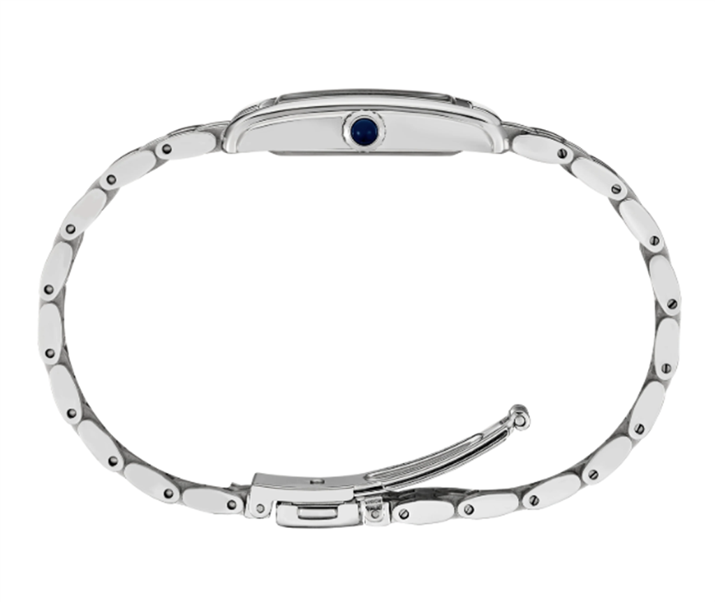 Seiko Essentials Stainless Steel Blue Roman Numeral Dial Watch - side view