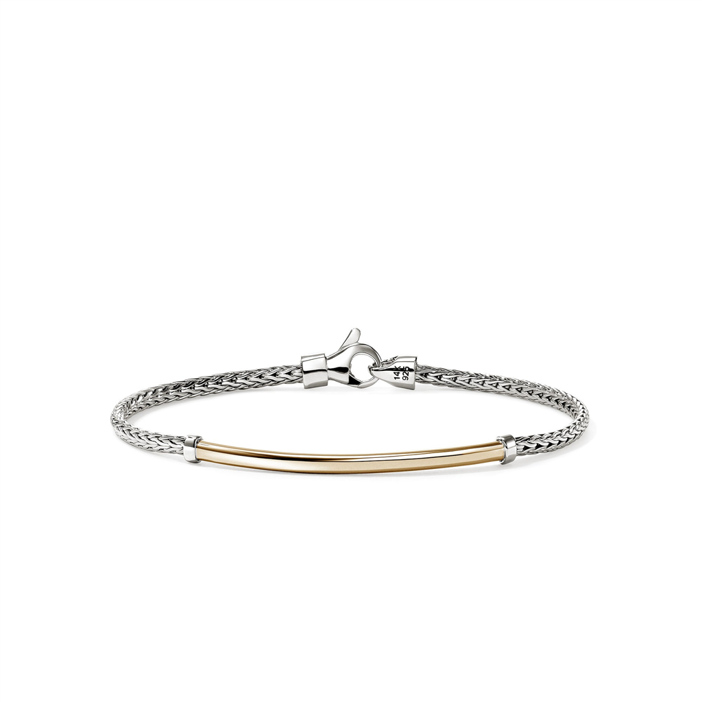 Essential 2.5mm Silver & 14 KT Yellow Gold Bracelet