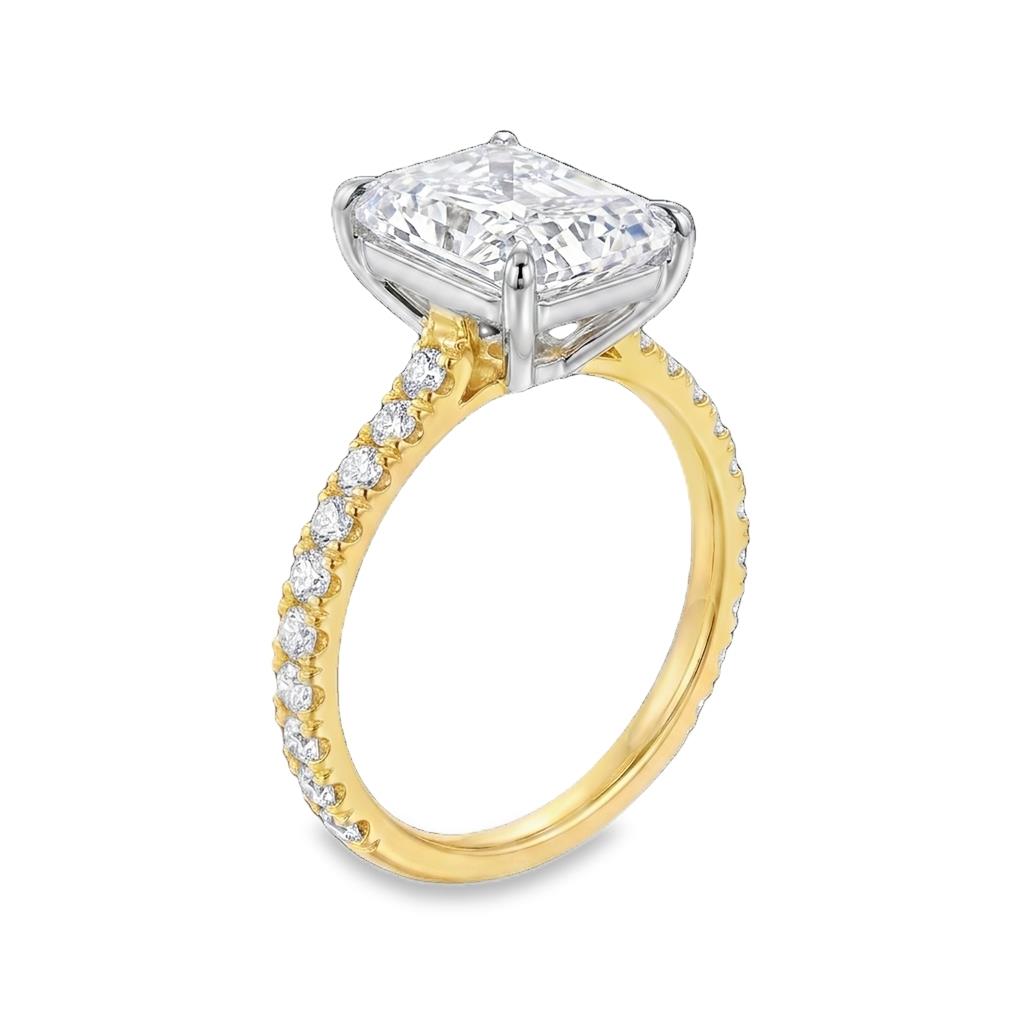 14kt Two-Tone Diamond Semi-Mount Ring