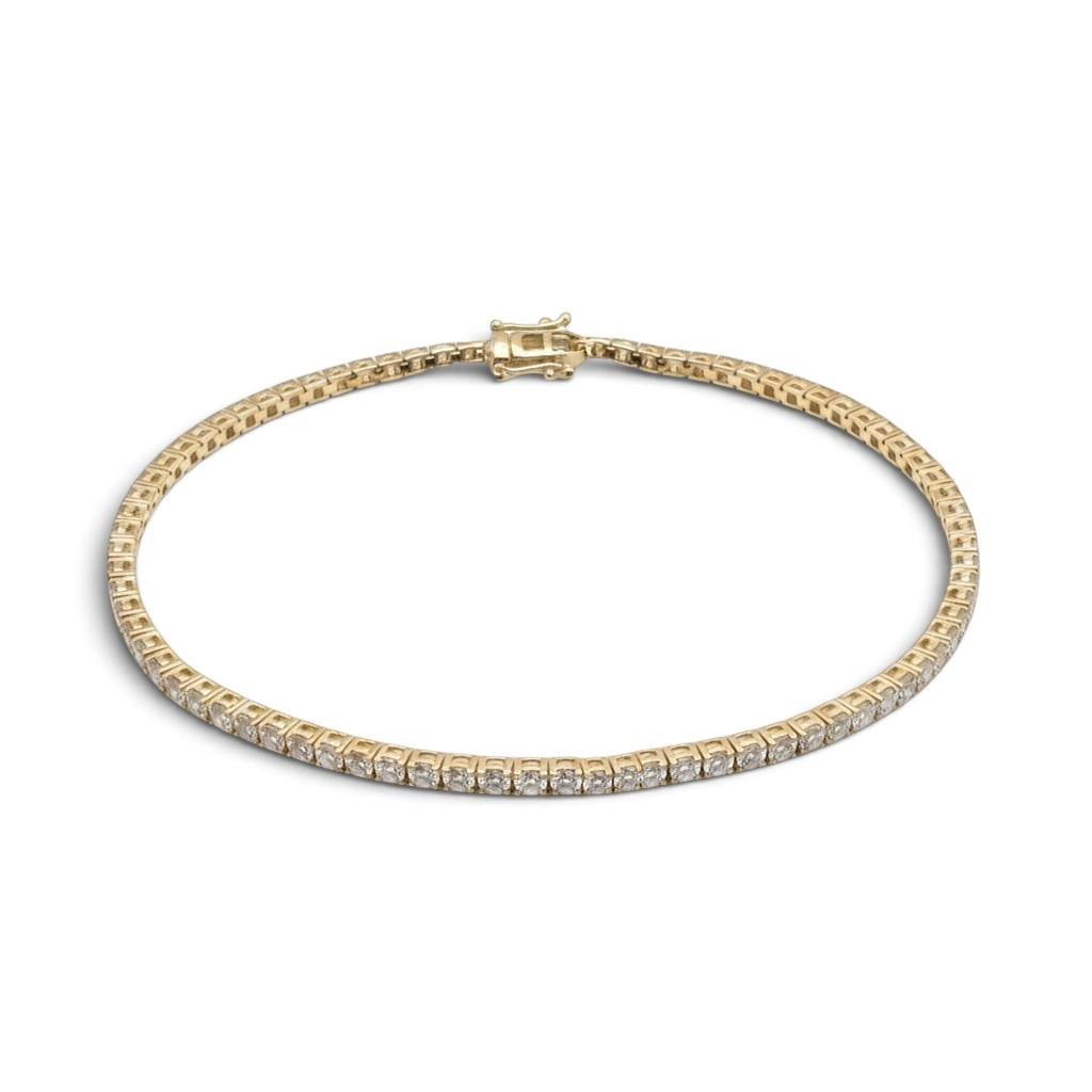 14K Yellow Gold Diamond Tennis Bracelet | 2.65ct