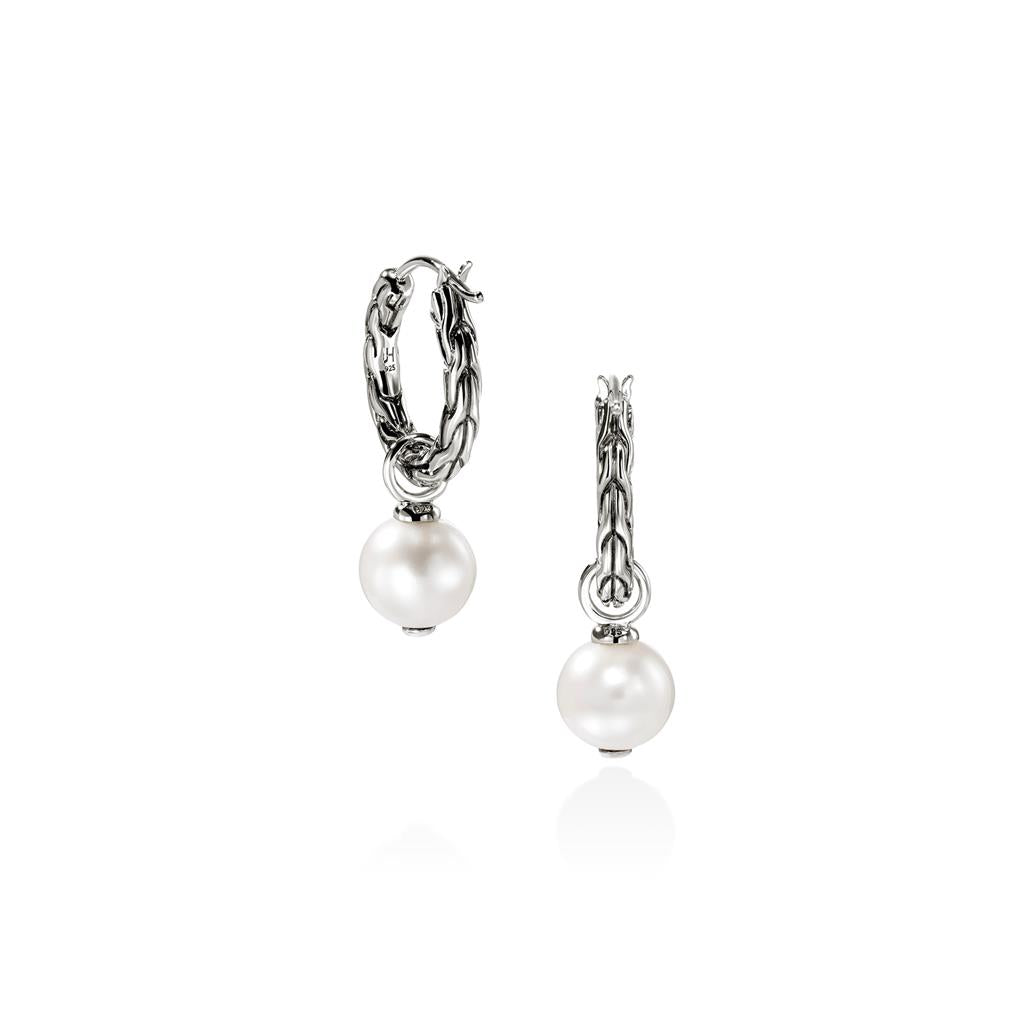 Essential Pearl Hoop Earring, Sterling Silver, 16MM