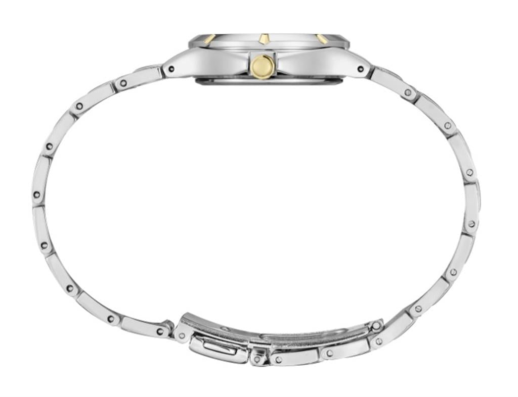 Seiko Two Tone Stainless Steel Charcoal Index Dial Essentials Watch - side view