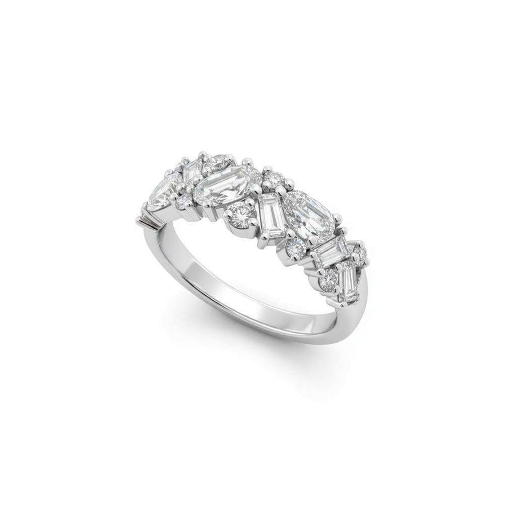 14kt White Gold Multi-Shape L’Amour Crisscut® Diamond Wedding Band