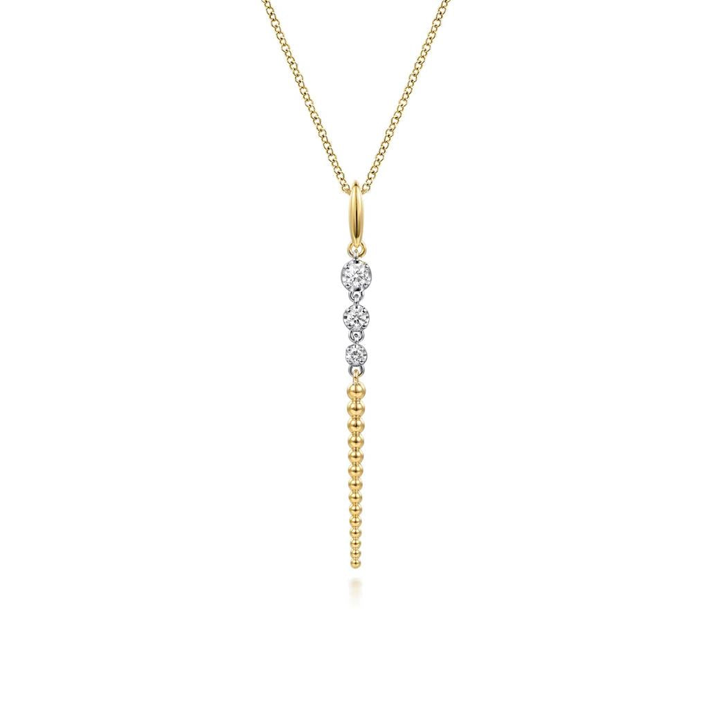 14KT Two-Tone Bujukan Punk Diamond Drop Necklace