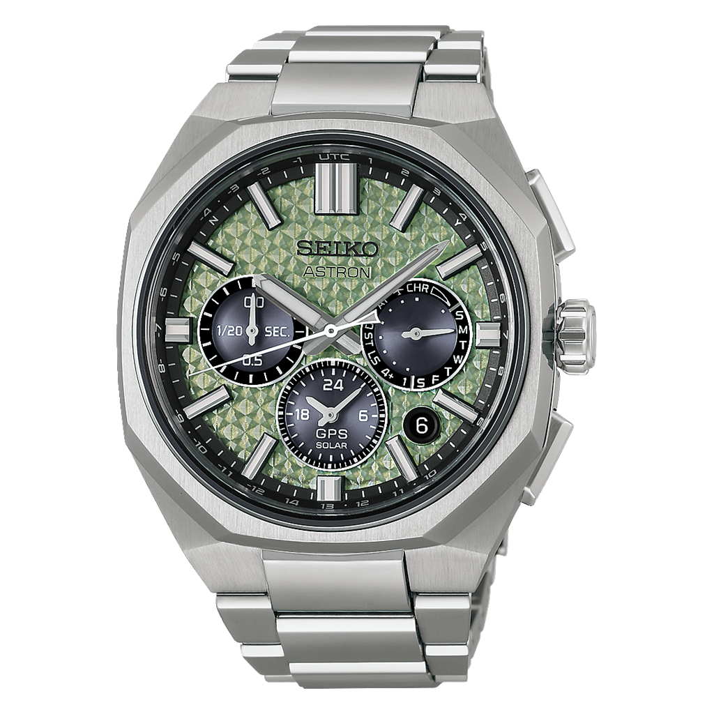 Astron GPS Solar Dual-Time Chronograph Titanium Green Dial Limited Edition Watch – HAB005