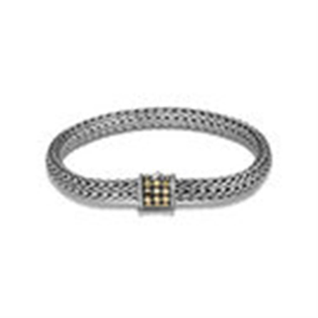 Sterling Silver and 18 KT Yellow Gold Two-Tone Dot Bracelet