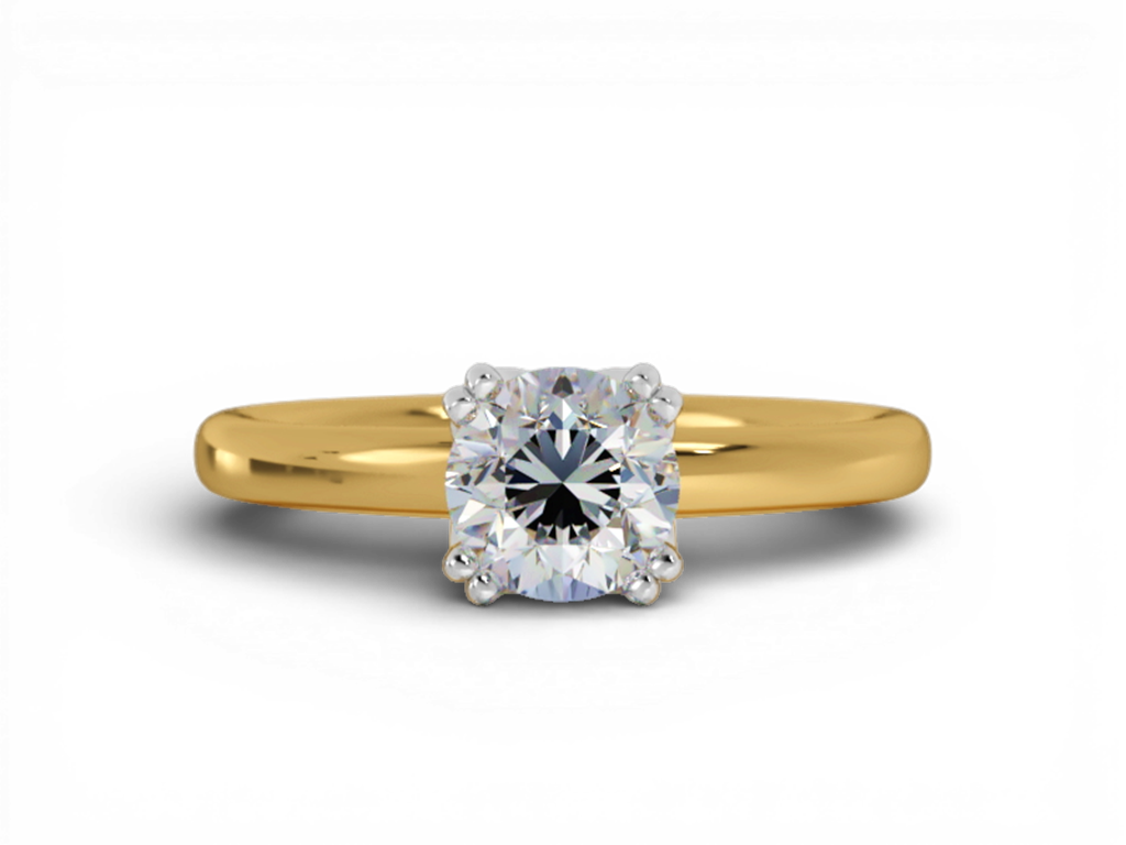 14kt Yellow Gold 4-Prong Solitaire Engagement Ring – 0.50ct Round