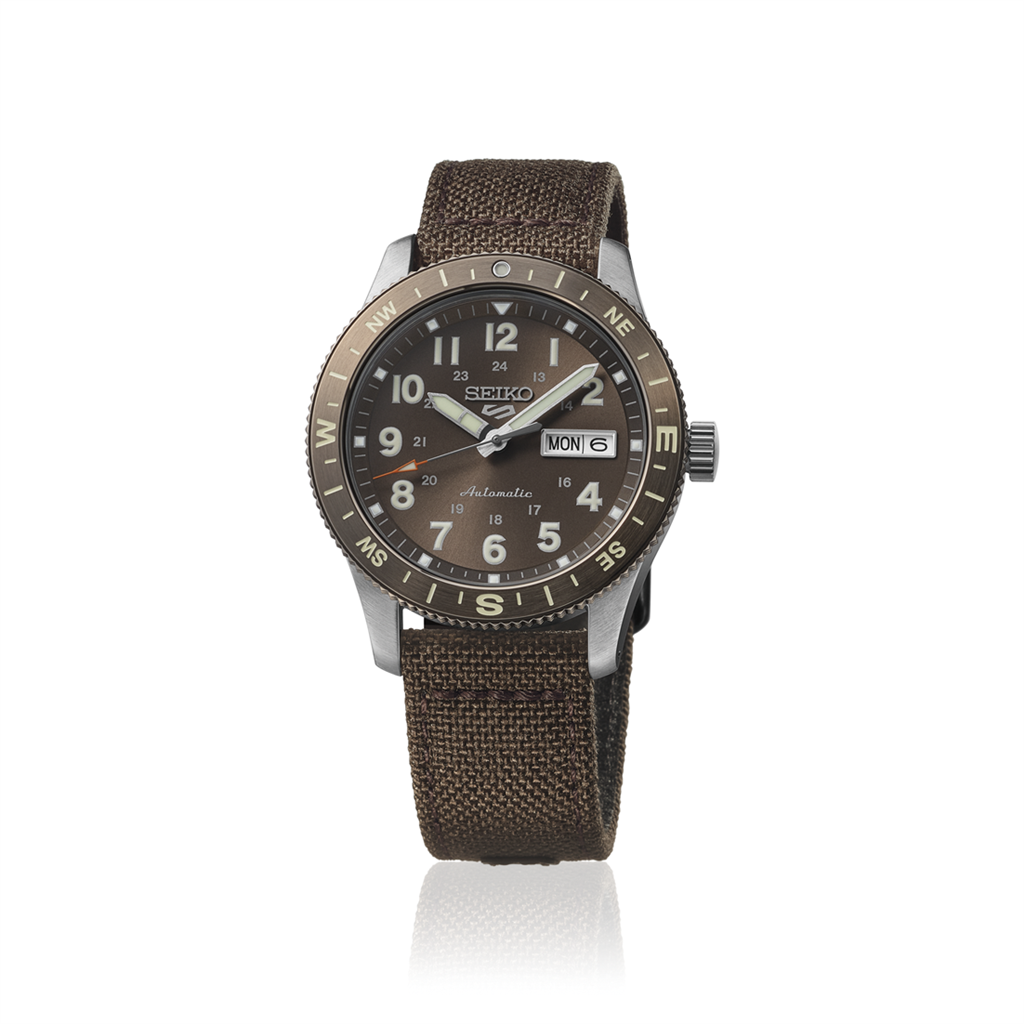Seiko 5 Sports Field Series HDB009 41mm Stainless Steel Brown Dial Compass Watch