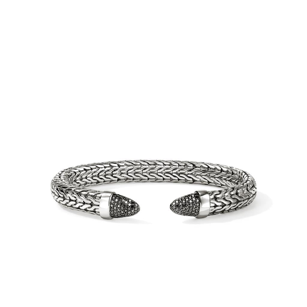 Spear 50 Flex Cuff Bracelet – Sterling Silver with 0.77ct Black Diamond Pavé