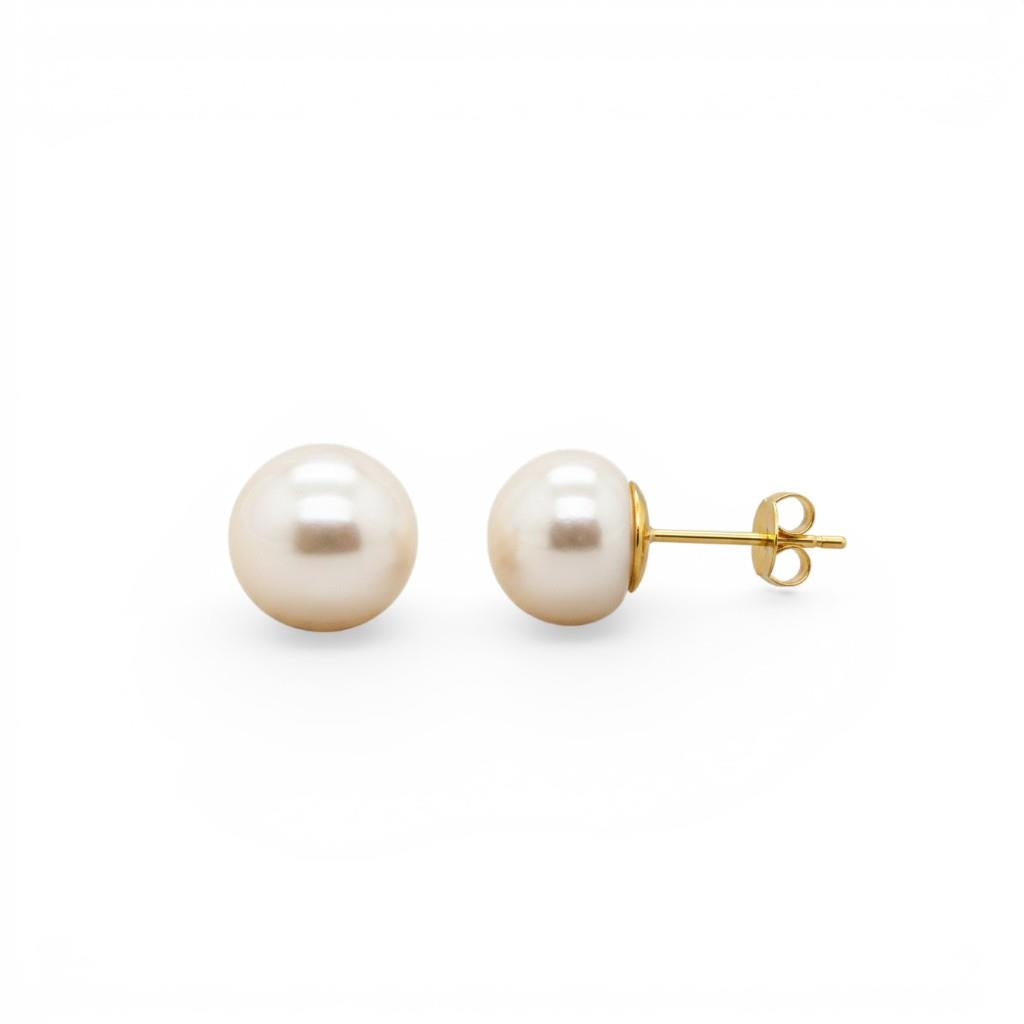14KT Yellow Gold 6.3mm Pearl Stud Earrings