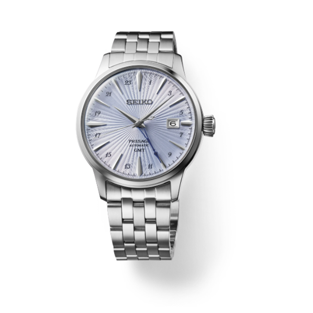 Seiko Presage Cocktail Time Stainless Steel Blue Index & Arabic Dial Watch