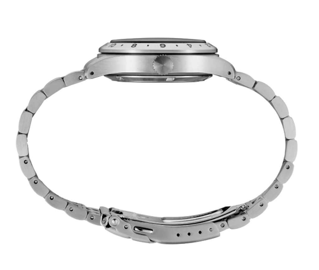 Seiko 5 Sports Stainless Steel Black Arabic Dial Watch – Ref. SSK023 - side view